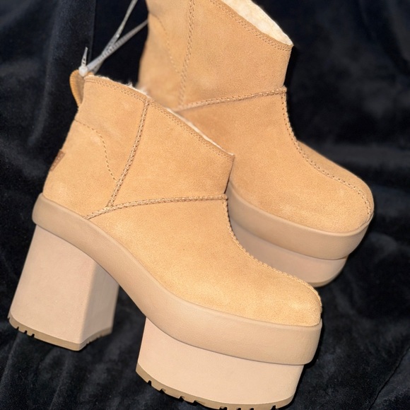 UGG Mini New Heights Platform Boot (Women) Tan Heeled Platform Boots - Picture 12 of 14